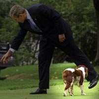 GWB with his dog